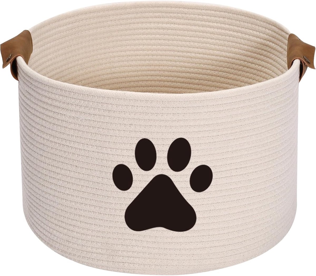 Opbergmand speelgoed - Beige - 40 x 27 cm - Katoenen touw - Voor huisdieren en speelgoed