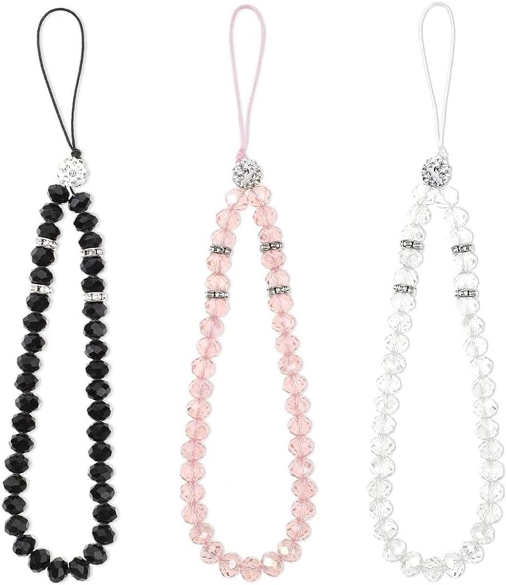 3 stuks telefoonketting, telefoonketting, koord, pols, universeel, kort, telefoonhanger, koord, compatibel met elke mobiele telefoon