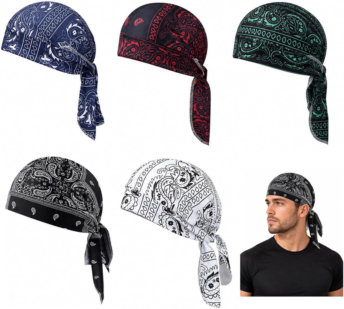 Heren Dames, Hoofddoek met Paisley-motief, Verkoelende Halsdoek voor Motor, Fiets, Hardlopen, Outdoor