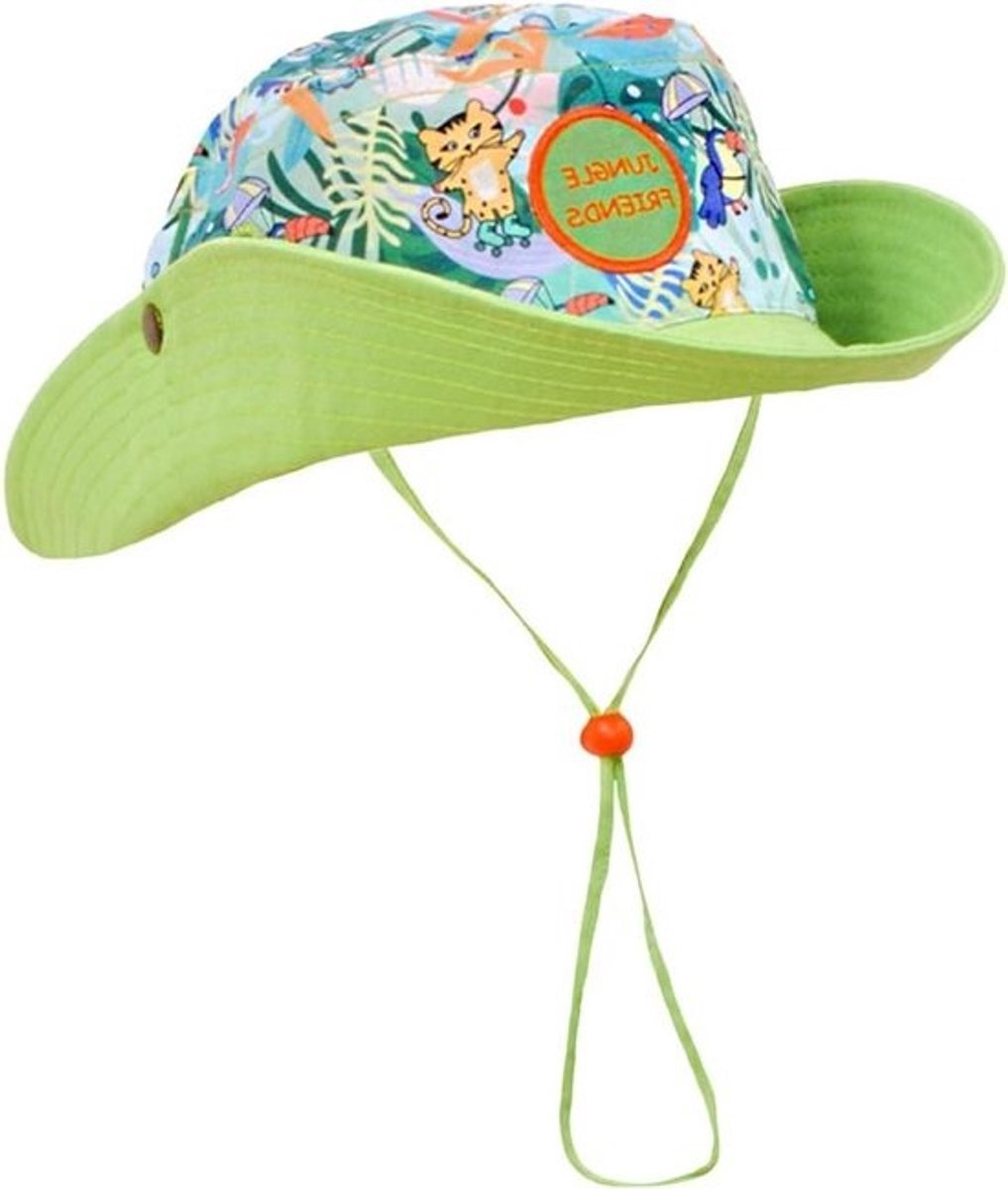 Kinderhoed polyester - Zonnehoed - Bescherming tegen zon - Opvouwbaar ontwerp - 56 cm - Groen