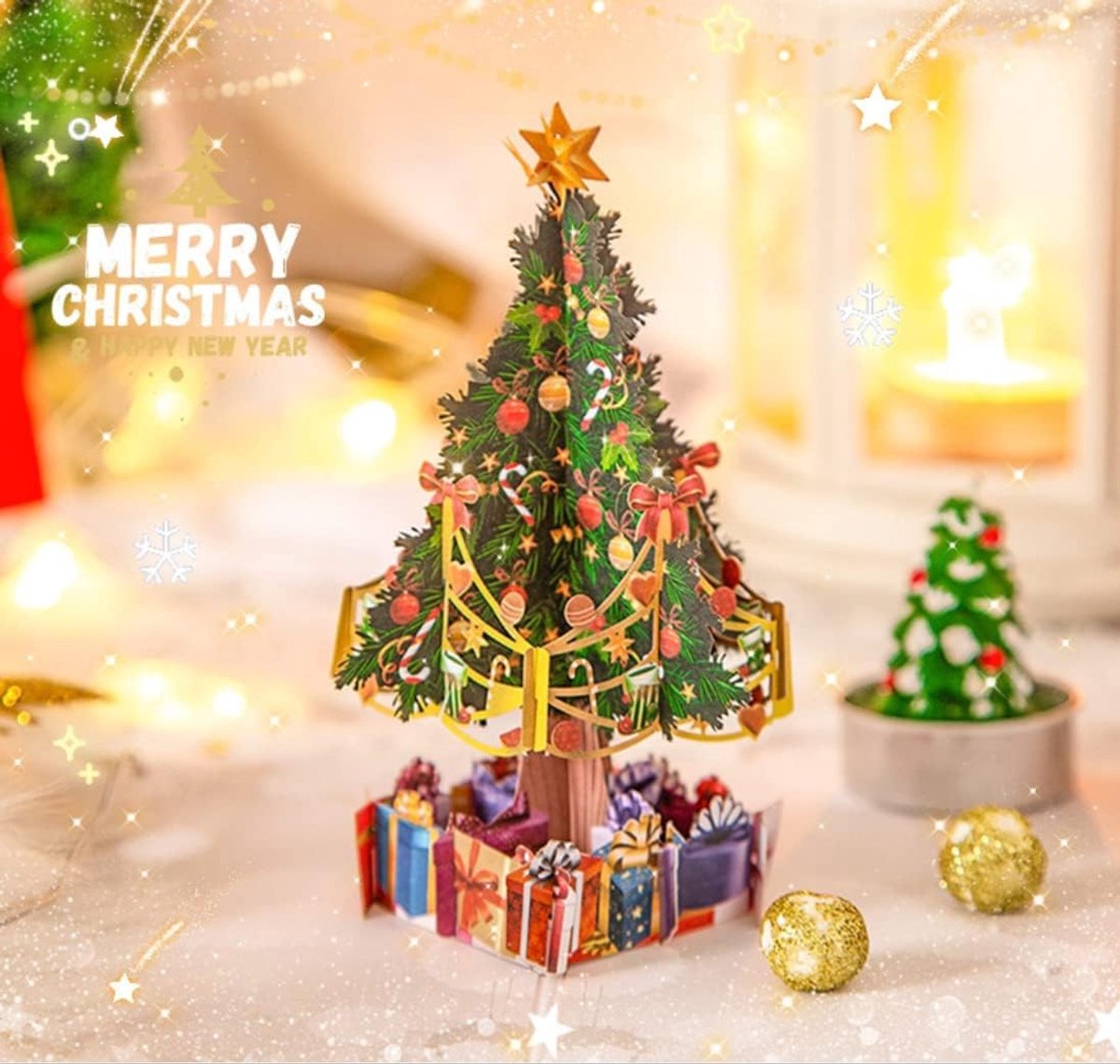 3D-kaart voor Kerstmis pop-up kerstkaart met envelop dennenboom cadeaukaart driedimensionele kaarten Kerstmis wenskaart vouwkaarten