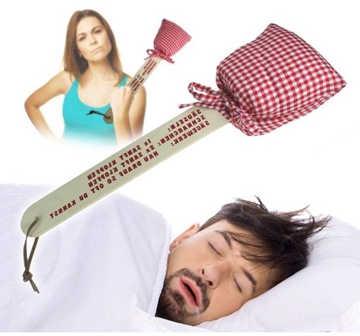 Snurkklopper - Anti-snurk mepper - Rustig slapen - Natuurlijk huismiddel - 40 centimeter - Houtkleur