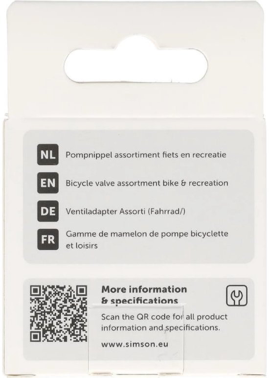 Simson Pompnippel assortiment - veelzijdige ventieladapters - 5-delig - voor fiets en recreatie — afbeelding 2