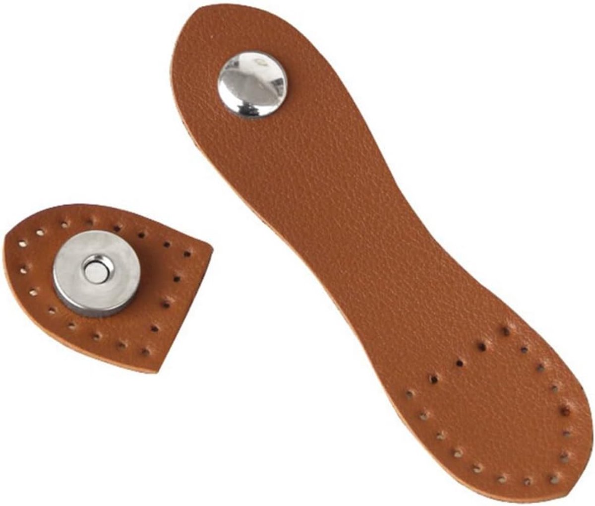 2 stuks PU-leren riemen met sluiting om op te naaien, zaksluiting, lederen riemen met magnetische knopen, tassenaccessoires voor doe-het-zelf tassen, leren gespen voor portemonnees,