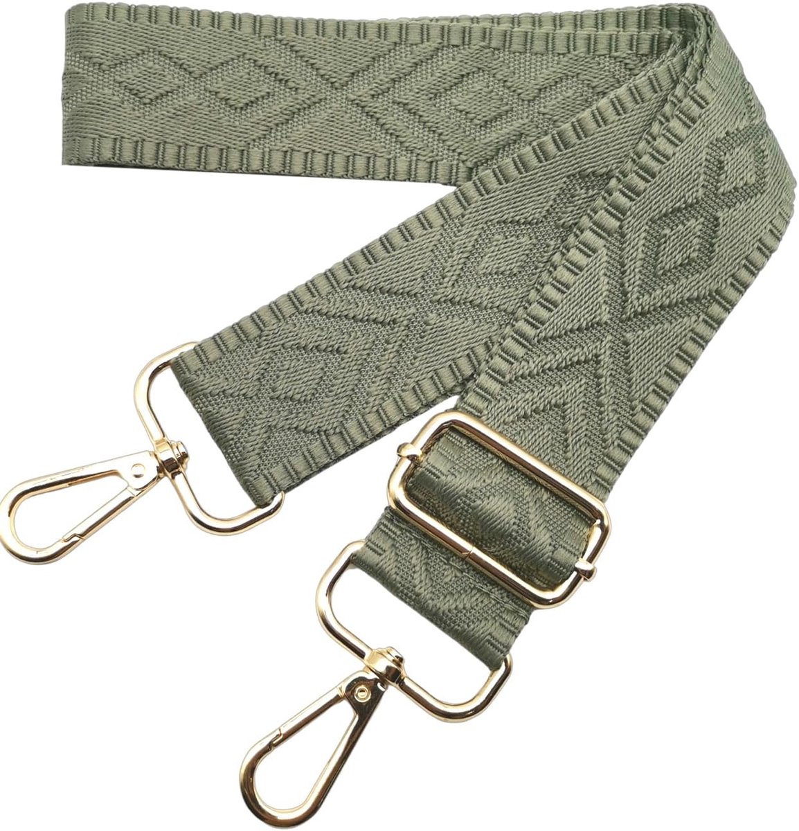 Schouderriem voor brede tas, schoudertas, 3,8 cm, verstelbaar, schoudertas, handtas, verwisselbaar, met gouden gesp, voor dames, doe-het-zelf, schouderriem, accessoires (lichtlegergroen) 19