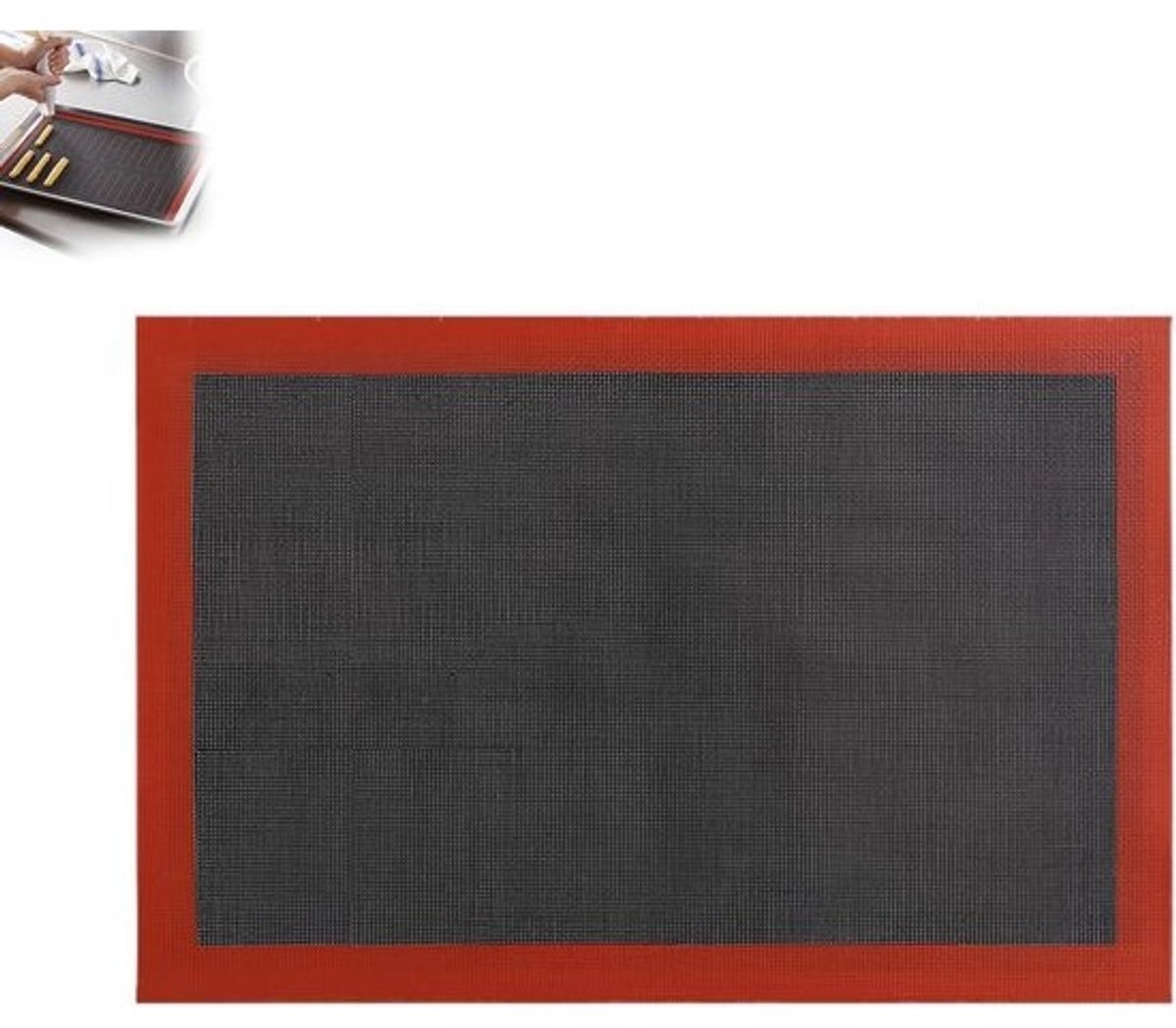Bakmat Silicone - Perforated Mat - Brood Pizza Bakken - Non-stick Coating - 10x10 Millimeter - Rood