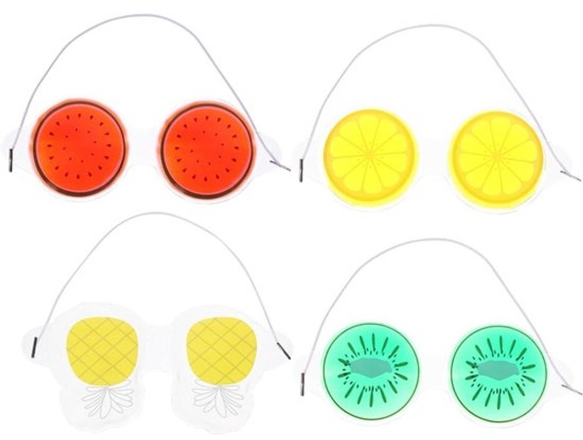 Kinder Oogmaskers - Decoratieve Oogkussentjes - Ontspanning en Welzijn - Fruit Vormgeving - 12 Stuks - Multicolor