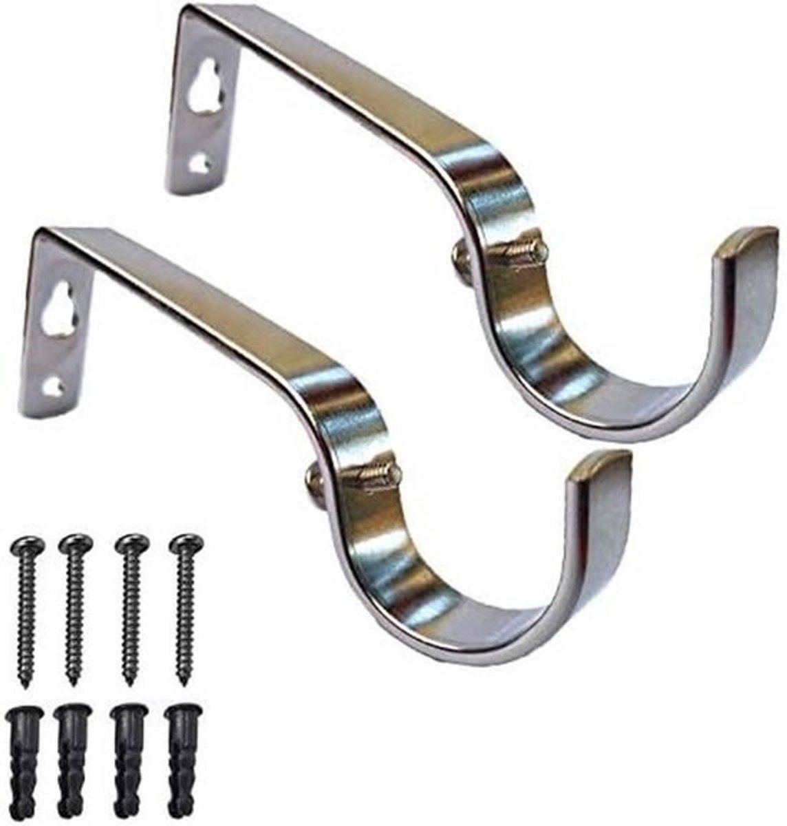 Metalen Gordijnstang Beugels Set van 2 voor Stangen tot 28mm Dik