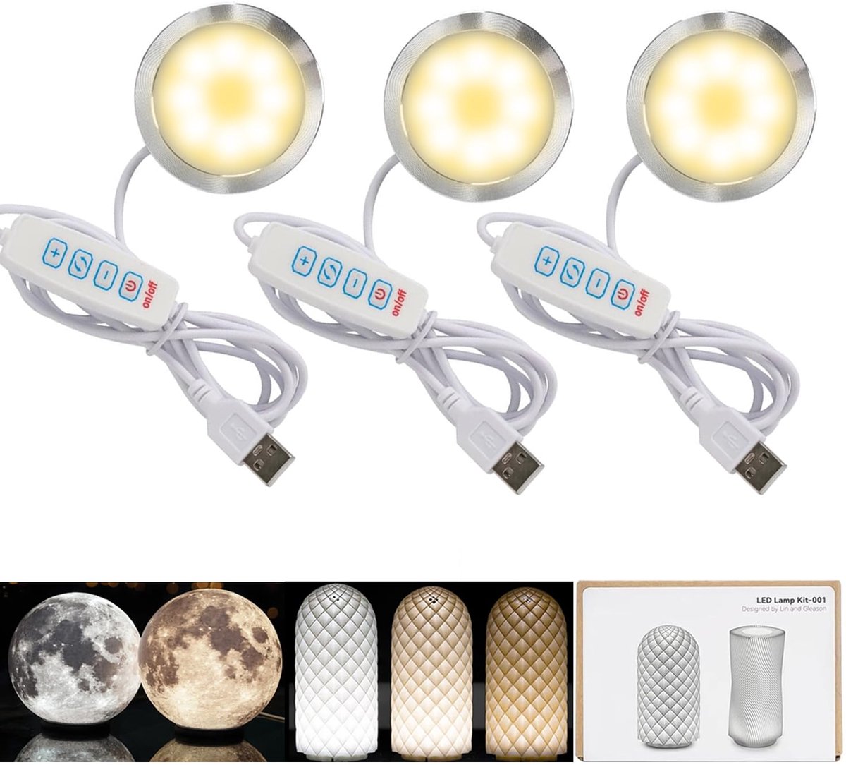3PCS LED-lampenkit 001 compatibel met Bambu Lab A1 mini/A1 MH001