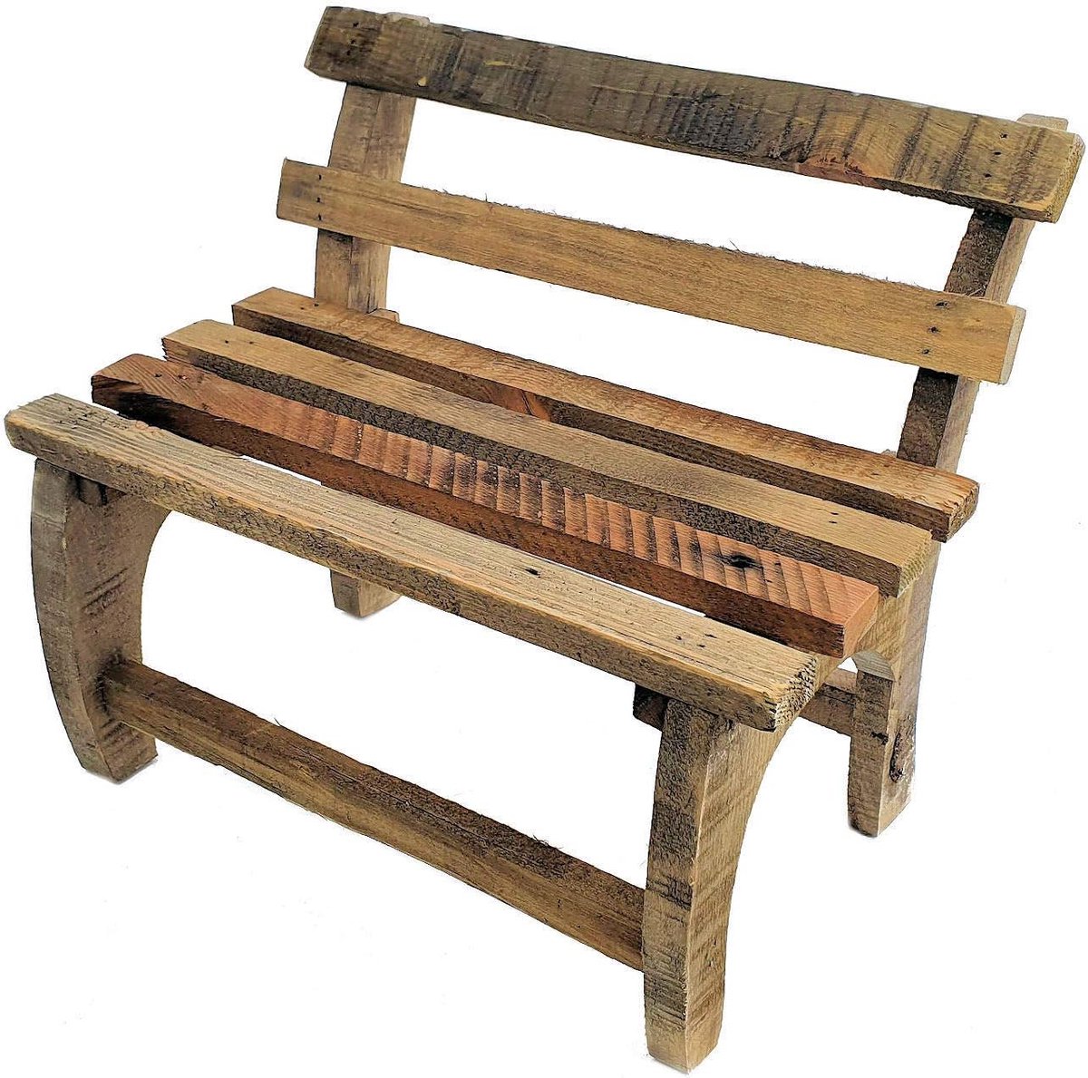 Houten decoratieve bloemenbank, 32 x 27 x 21 cm, bank van oud hout, houten bank, tuinplantenstandaard, bloemenstandaard, plantenbank