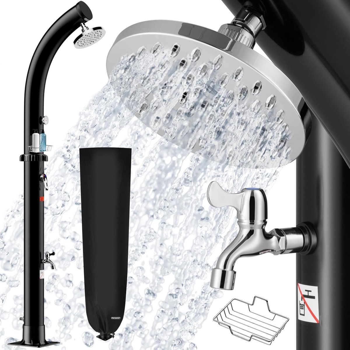 Boog 20 liter Douchekop 360° Draaibaar max. 60°C Voetdouche Zwembad Douche Tuin Douche Camping Buiten