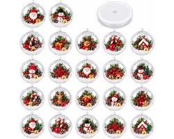 22 stuks vulbare kunststof ballen, 5 cm, 10 meter dun, transparant rubberen koord, transparante plastic ballen om te vullen, transparante plastic ballen om te knutselen, 8 cm