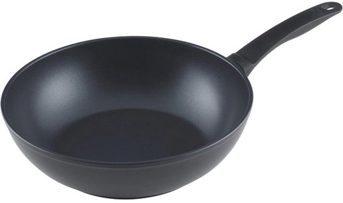 Inductie Aluminium Wok met Antiaanbaklaag - 28 cm, Zwart