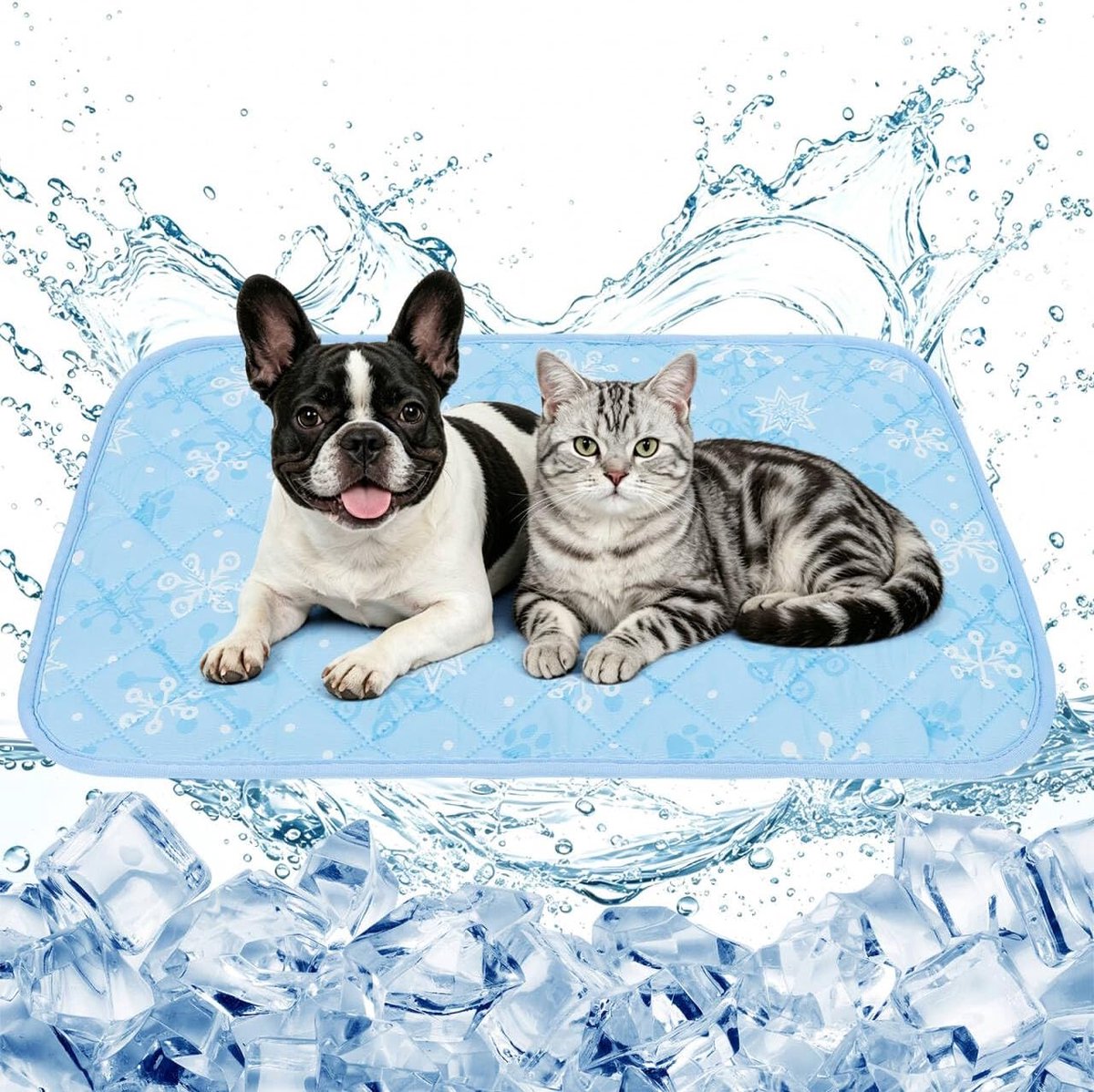 Koelmat voor honden, met water gevulde koelmat, hondenkoelmat, waterdicht en krasbestendig, koelkussen, hondenmat voor thuis, onderweg of in de auto (XL)