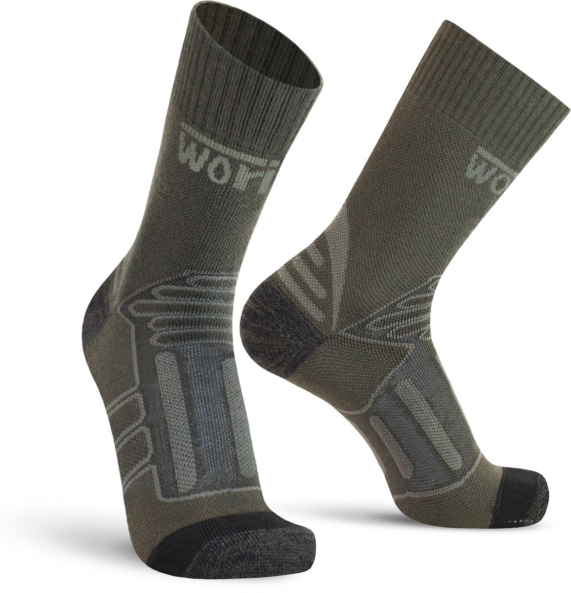 Worik - 2-Pack - Teflon Halvehoge - Water Afstotend - Heren / Dames - army - 47-49 - VERH