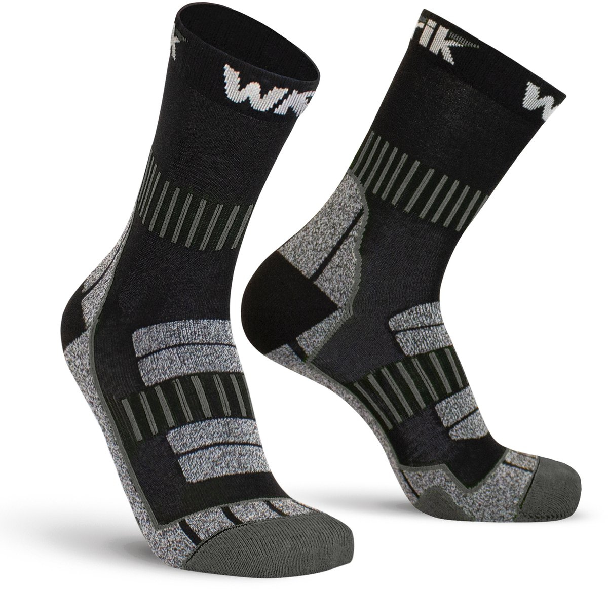 Worik - 2-Pack - Merino Werksokken - Carbon Grip - Heren / Dames - zwart - 36-39 - RKMH