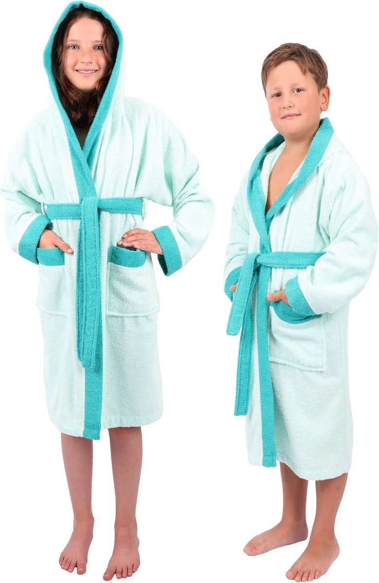 Kinderbadjas met capuchon DOVER 100% katoen maten 134-164