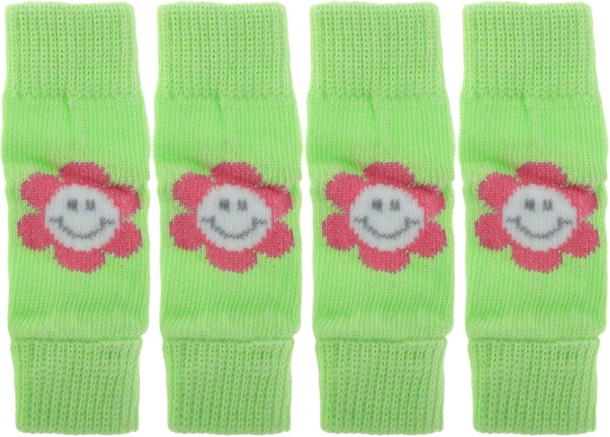 Pack van 4 Hondenbeenwarmers Winter Zachte Warme Gebreide Hondenbeen Sokken Hondenbeenbeschermers Gezamenbescherming Geschikt Voor Kleine Honden Kitten Puppy's Medium Groen Zonnebloem