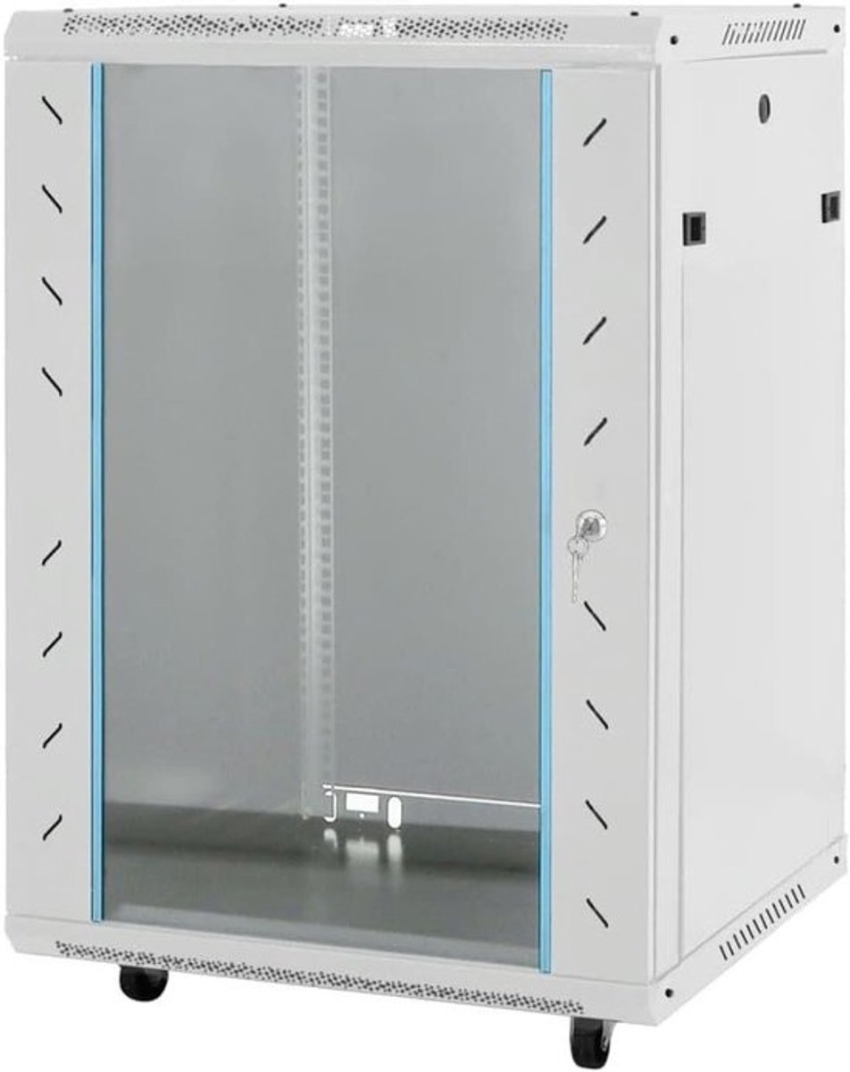 Netwerkkast 15U - Serverkast Rack - Apparatuur Organiseren - Draaibare Wielen - 53 x 40 x 80 cm - Zwart