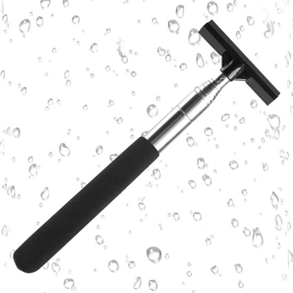 Autospiegel Cleaner - Raamwisser - Rijzicht Verbeteren - Uitschuifbaar Handvat - 98 cm Lengte - Zwart