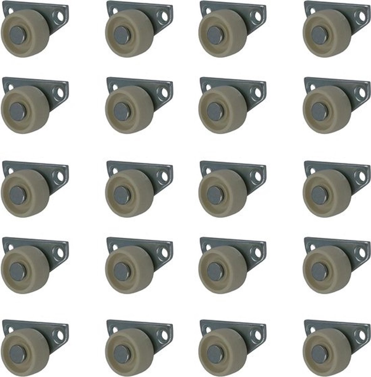 Kastrollers Zwenkwielen - Bedladerrollen Bokwielen - Kisten Verplaatsen - Onderhoudsvrije Glijlagers - 30 mm - Wit