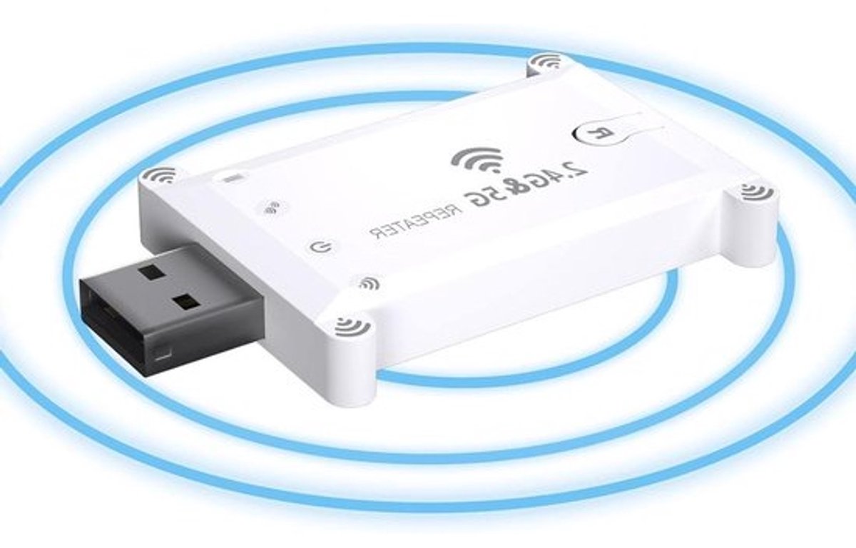 Wifi Versterker - Draadloze Adapter - Internet Uitbreiden - Dual Band Snelheid - 300/866 Mbps - Wit