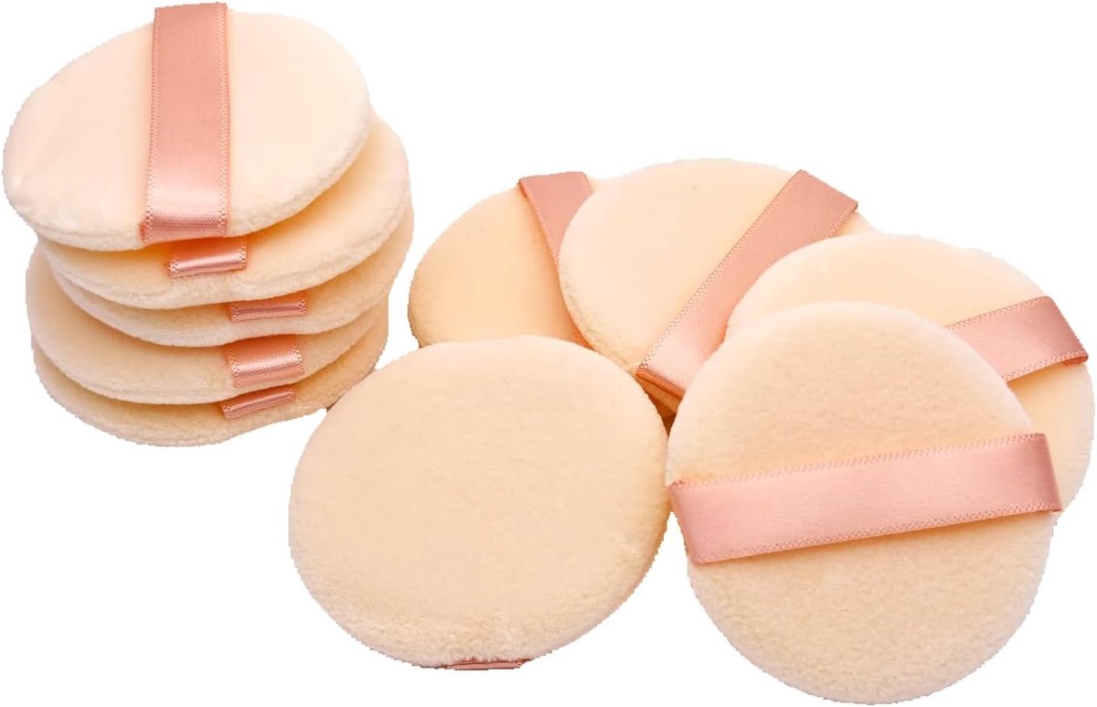 Set, 10 STKS Ronde Masseren Make-up Poeder Rookwolken 2.16 Inches Vervanging Met Opbergdoos