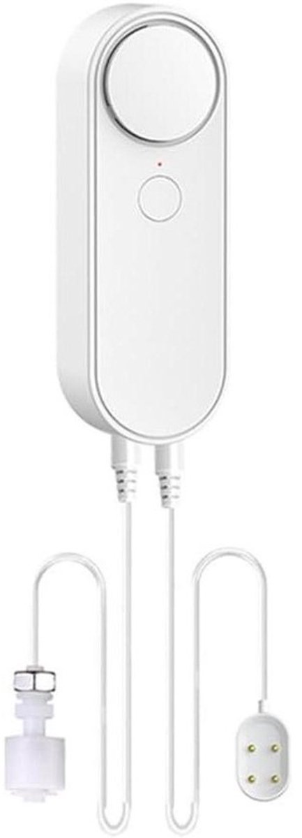 Waterniveau Detector - Alarm Sensor - Water Overlast Voorkomen - Dubbele Sensor - 100dB Alarm - Wit