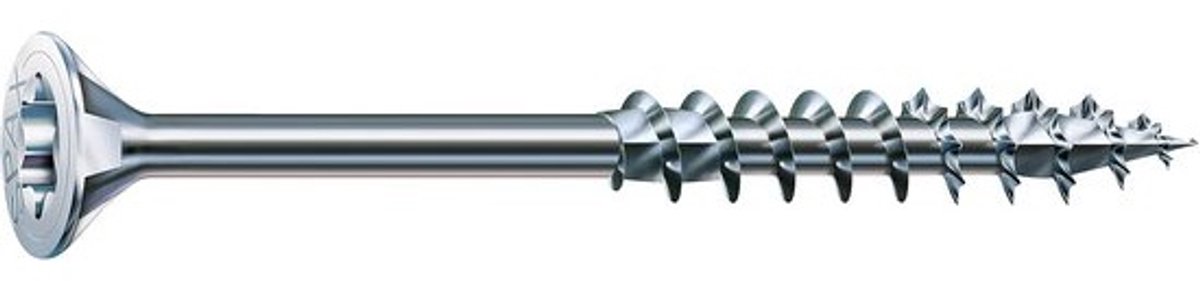 Universele Houtschroeven 6x160mm Verzonken Kop Deeldraad RVS Coating 100 Stuks