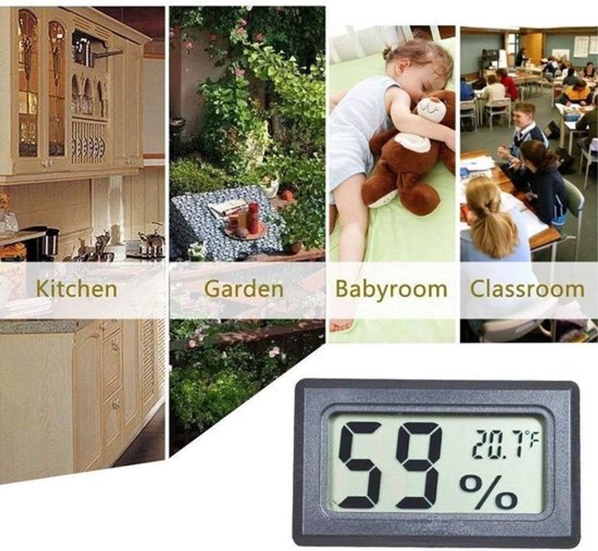 Mini Digitale Hygrothermometer Binnen: Nauwkeurige Meting Temperatuur & Vochtigheid