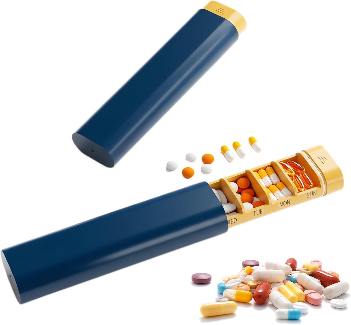 Pillendoos voor 7 dagen, lichtgewicht en robuust medicijnorganizer voor thuis en onderweg