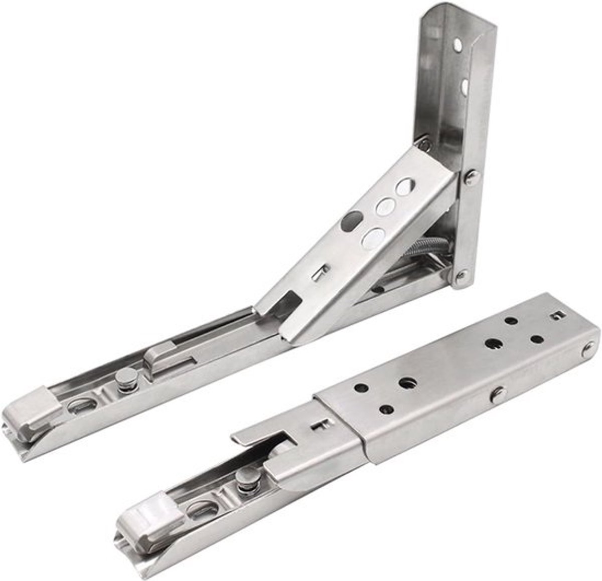 Opvouwbare Plankbeugels - Klapbeugel Plankdrager - Ruimte Besparen - Vergrendelbaar 90 Graden - 240mm - Zilver