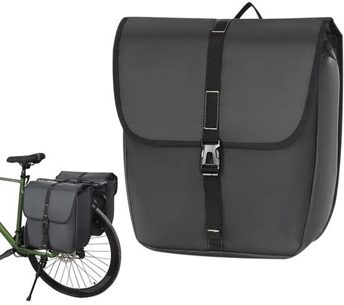 Fietstas - Fietsbagage Zadeltas - Dagelijks Fietsen - Waterdicht Oxford Materiaal - 20 Liter - Enkel kenmerk