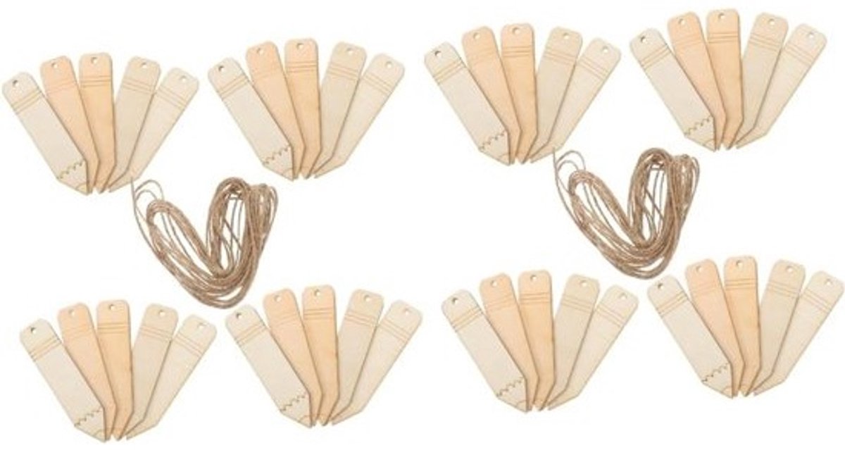 Houten Bladwijzers - Leesmarkers DIY - Boeken Markeren - Leeg Ontwerp - 12 x 3 cm - Houtkleur
