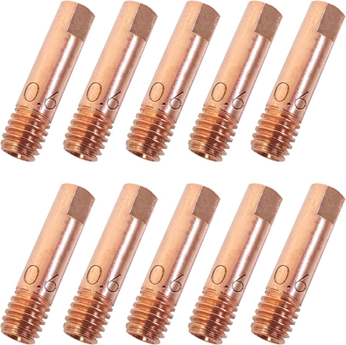 10ST 0,6MM lascontactpunt 0,61mm M6 MIG tips lasonderdelenset MIG/MAG lasbrander verbruiksartikelen MIG lasser kit lasaccessoires voor MB15 15AK MIG laspistool