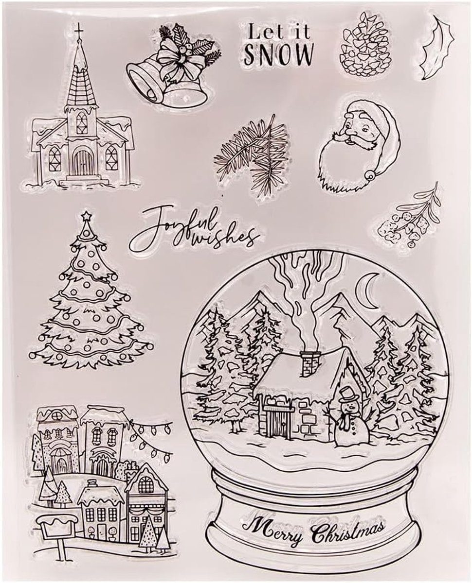 Sneeuwbol Duidelijke Stempels voor Art Journals of Kaarten Maken Winter Huis Kerstboom Siliconen Clear Stempel Seals voor Kaarten Maken DIY Scrapbooking Papier Ambachten Decoratie