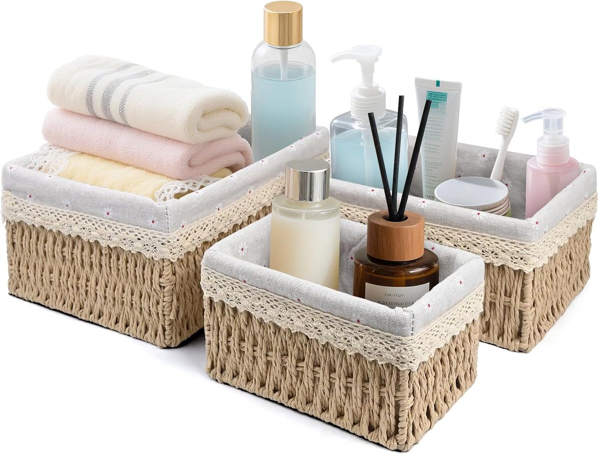 Mand speelgoed opberging badkamer mandje gevlochten luiertafel organizer mandjes kinderkamer dozen mand kleine mand set van 3 van geweven recyclebaar