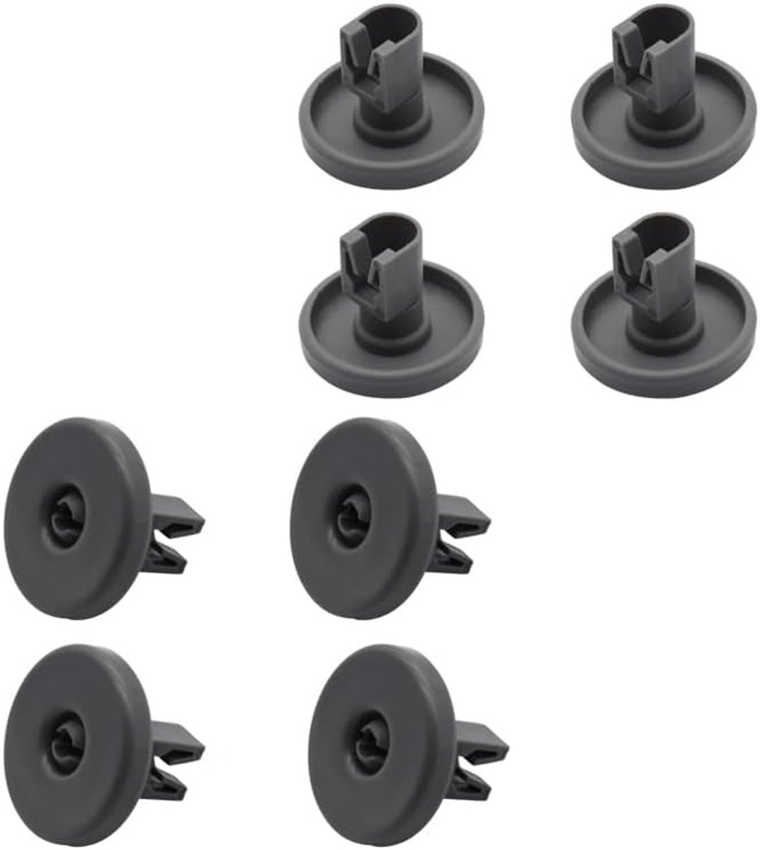Set van 8 wielen voor vaatwassermand, 8 stuks vaatwasserrollen, vervanging voor afwasmandgeleiding, vaatwasser-reserveonderdelen (onderste mand 40 mm)