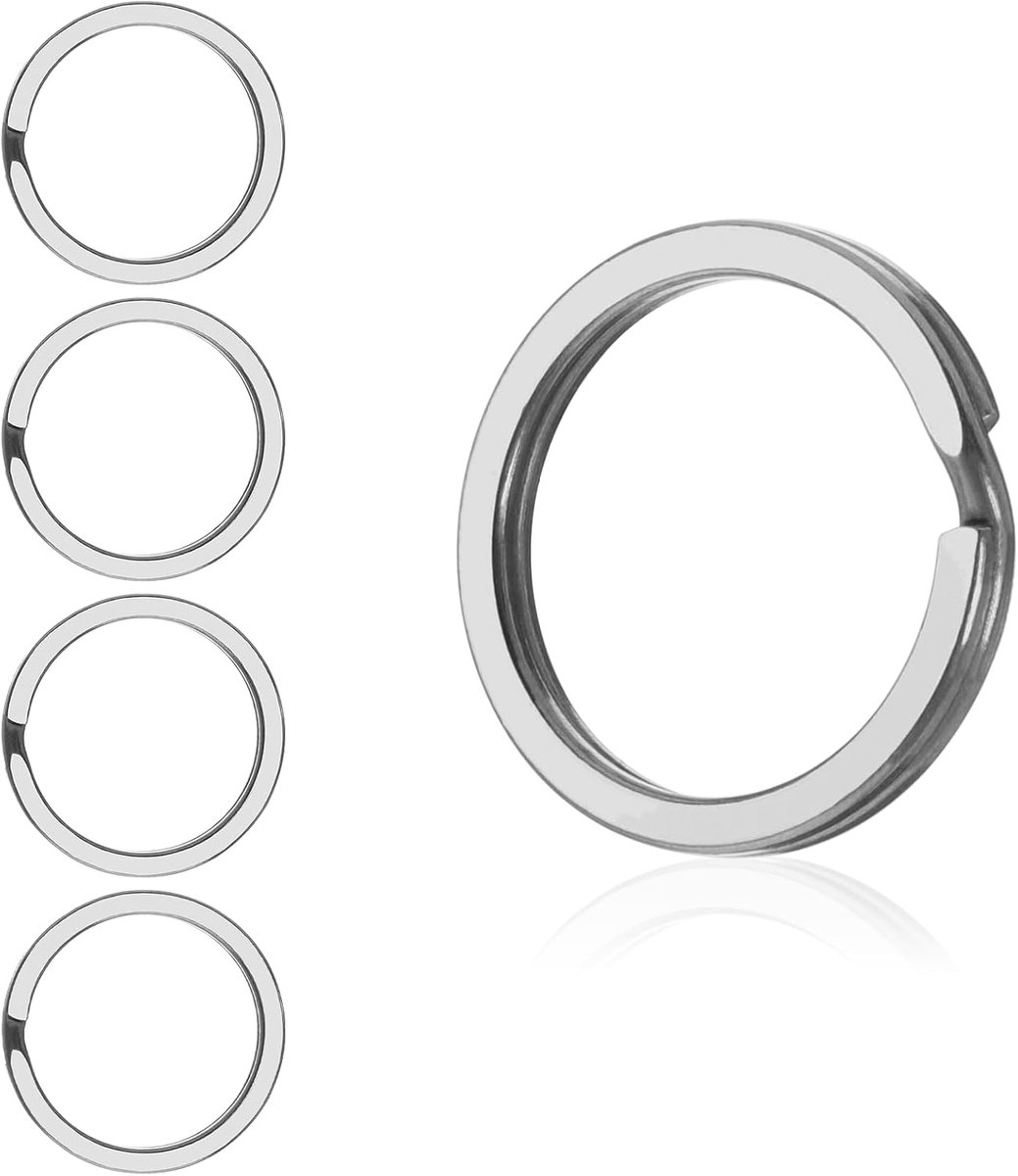 5 stuks robuuste sleutelhanger van titaniumlegering voor sleutels, platte sleutelringen van titanium sleutelring, sleutelringen 25 m