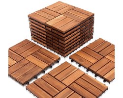 Terrastegels Hout - Balkontegels Tuintegels - Buitenruimte Aankleden - Kliksysteem Snel Leggen - 5 m² 55 stuks - Bruin