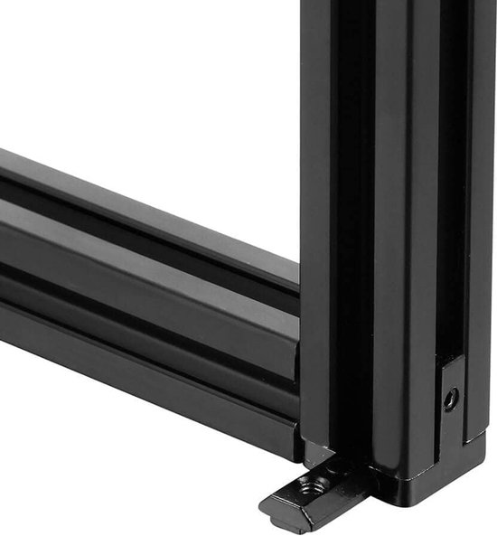 3-weg hoekverbinder voor 40x40 aluminium extrusieprofiel, zilver, Europese standaard, set van 4 met schroeven (zwart, 4 stuks) — afbeelding 4