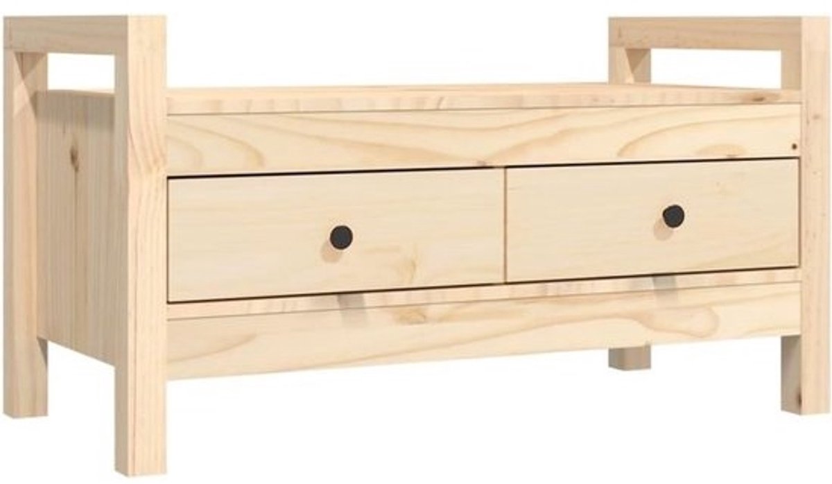 Houten Halbankje 80x40x43 cm Massief Grenenhout Bankje voor Hal