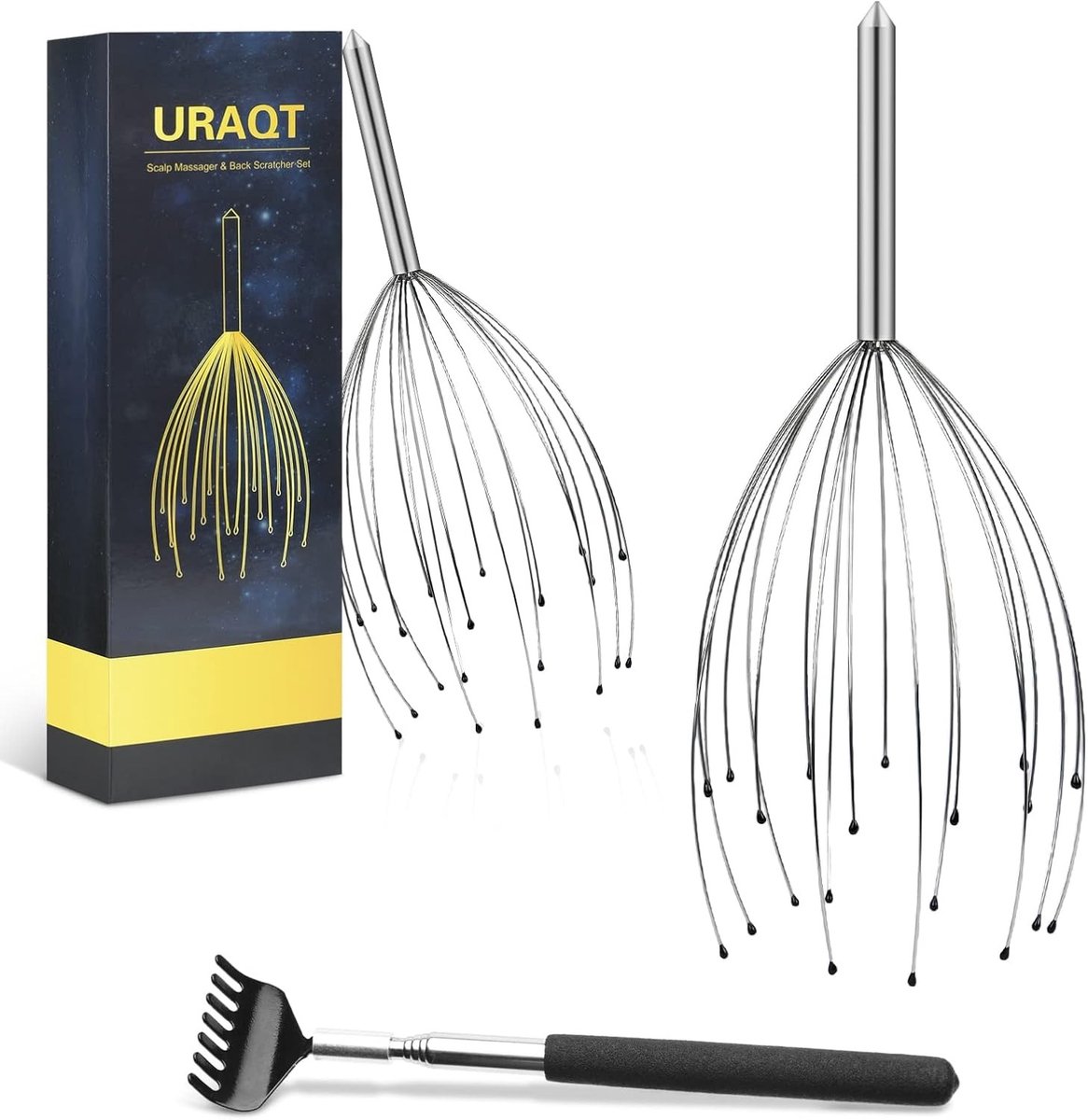 Scalp Massage Scraper Set van 3 Stuks voor Ontspanning en Verzorging van de Hoofdhuid met 20 Tanden