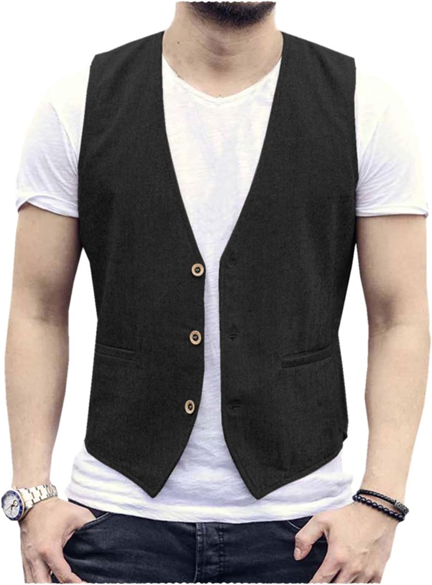 vest voor heren, casual, regular fit