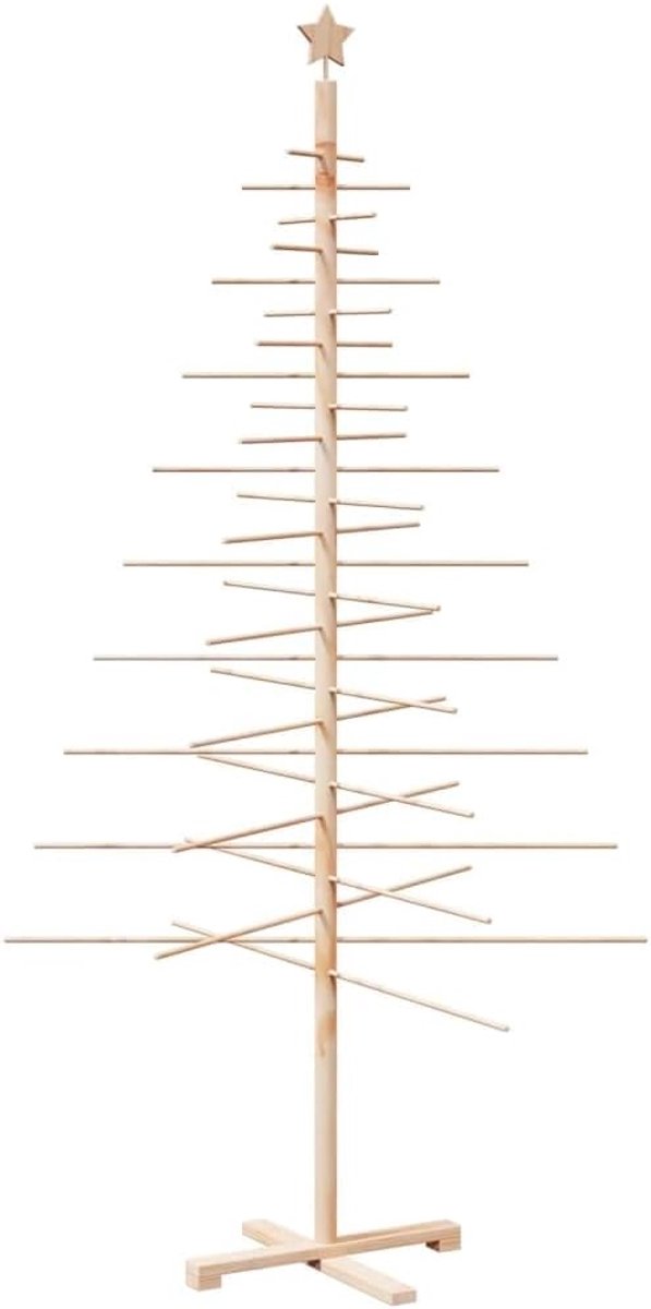 Houten Kerstboom, Moderne Minimalistische Vrijstaande Kerstbomen met Decoratieve Takken en Sterrentopper, Natuurlijke Houten Vakantiedecoratie voor de Woonkamer, Kerstbomen voor (210 cm)