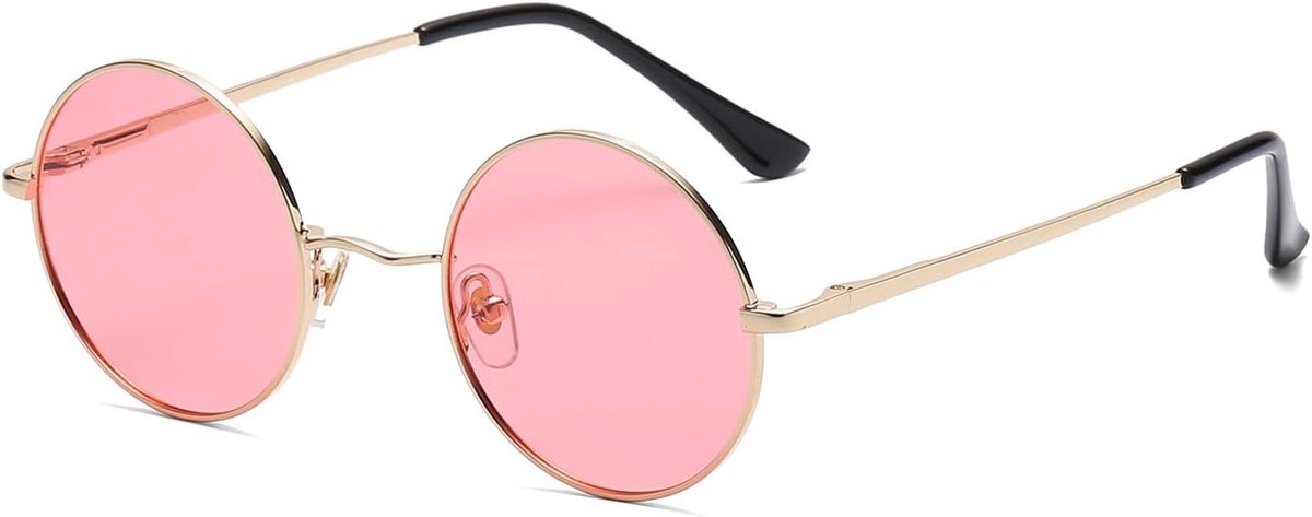 ronde gepolariseerde zonnebril voor dames en heren, vintage ronde punk-stijl bril met UV400-bescherming