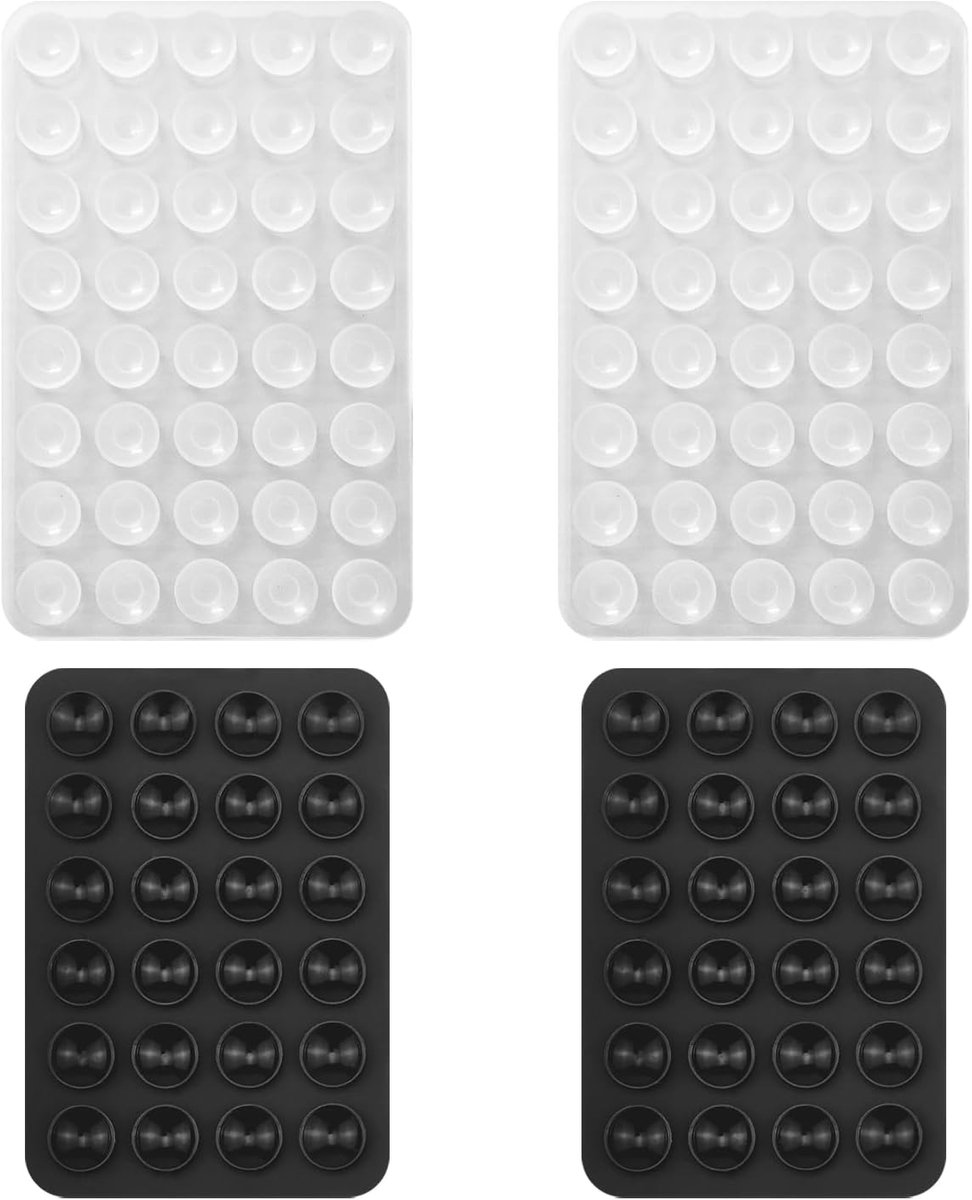 4 Stuks Mobiele Telefoon Zuignappen, Dubbelzijdige Siliconen Zuignap Set, Praktische Antislip Mobiele Telefoon Accessoires, Geschikt Voor Selfies, Video-Opnamen En Mobiele Telefoon Houder.