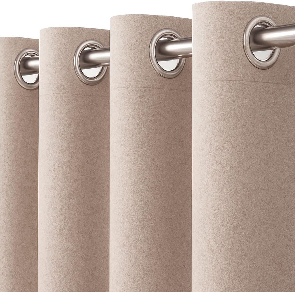 Heimtexland Vilten thermogordijn, ondoorzichtig, verduisterend, isolerend, H x B 245 x 135 cm, koudebescherming, zonwering, gordijn, energiebesparend, geluiddempend, decoratief gordijn, wol-karakter