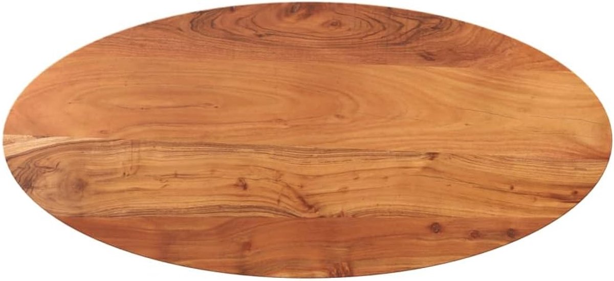 Vervangend tafelblad, eettafelblad, houten tafelblad, vervangingsplaat voor tafel, geschikt voor restaurant, eetkamer, café, hotel, 100 x 40 x 3,8 cm, ovaal, massief hout, acacia
