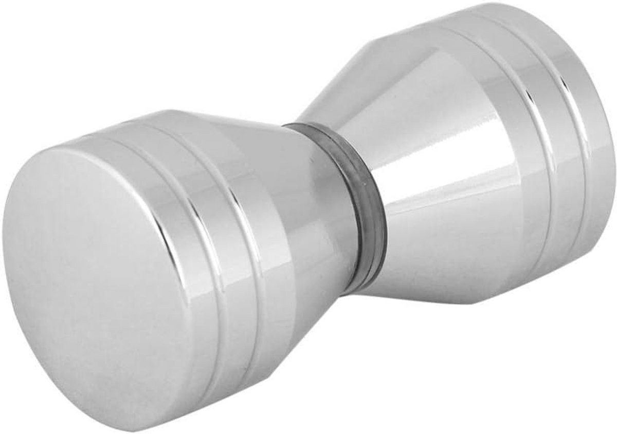 Deurklink, Aluminiumlegering Ronde Terug Naar Terug Badkamer Glazen Deurknop Vervanging voor Thuis Douche Behuizing Zilver 3x6cm
